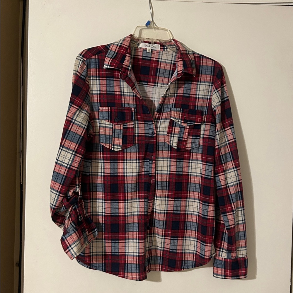 Eden & Olivia Red and Blue Plaid Shirt